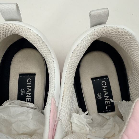 Chanel Pink Suede Calfskin & Nylon Sneakers G37137 Y55131 SIZE 46 US 13 MENS main image 5